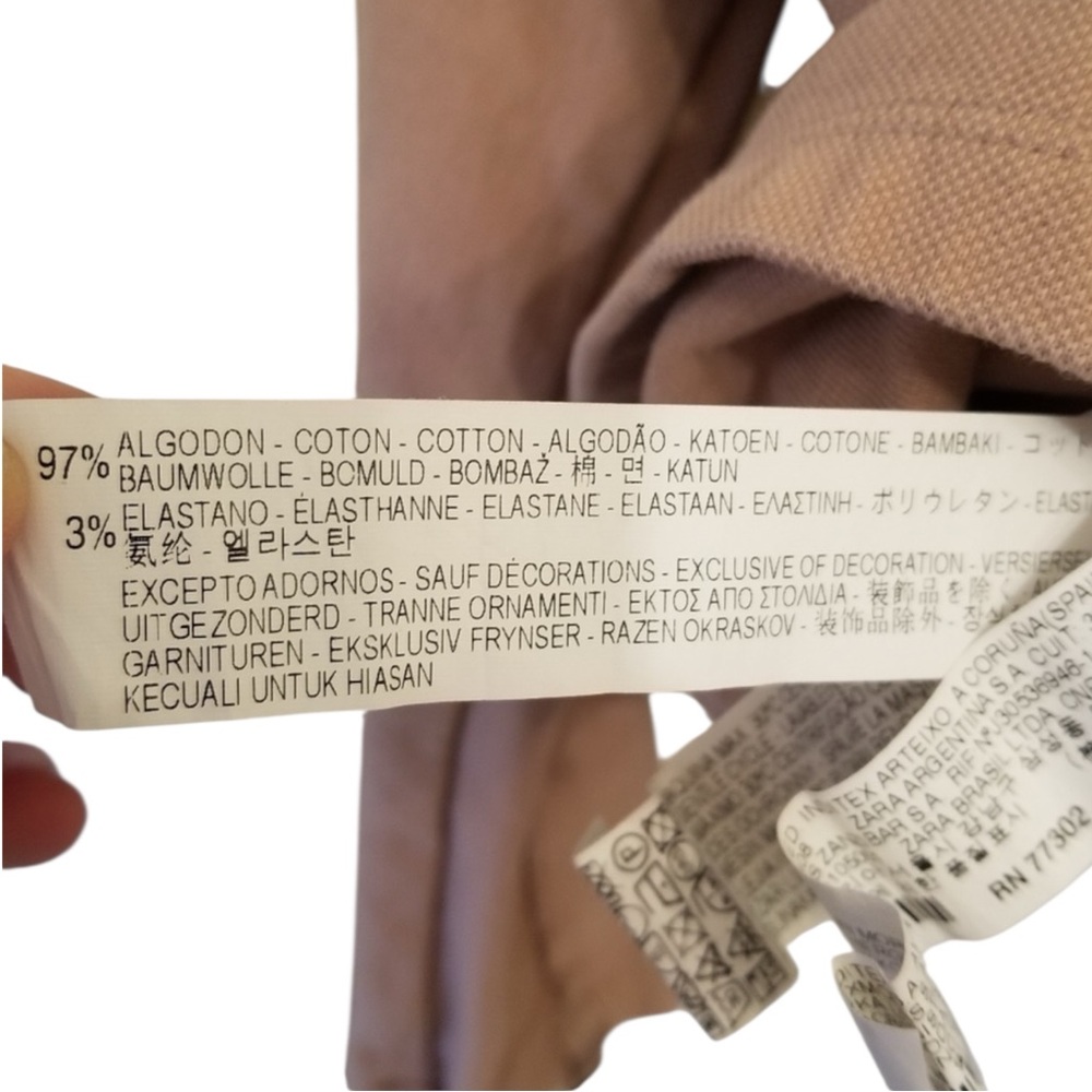 ZARA Basic Beige Textured Fabric in Neutral Khaki Size Large— great for layering - Picture 6 of 8